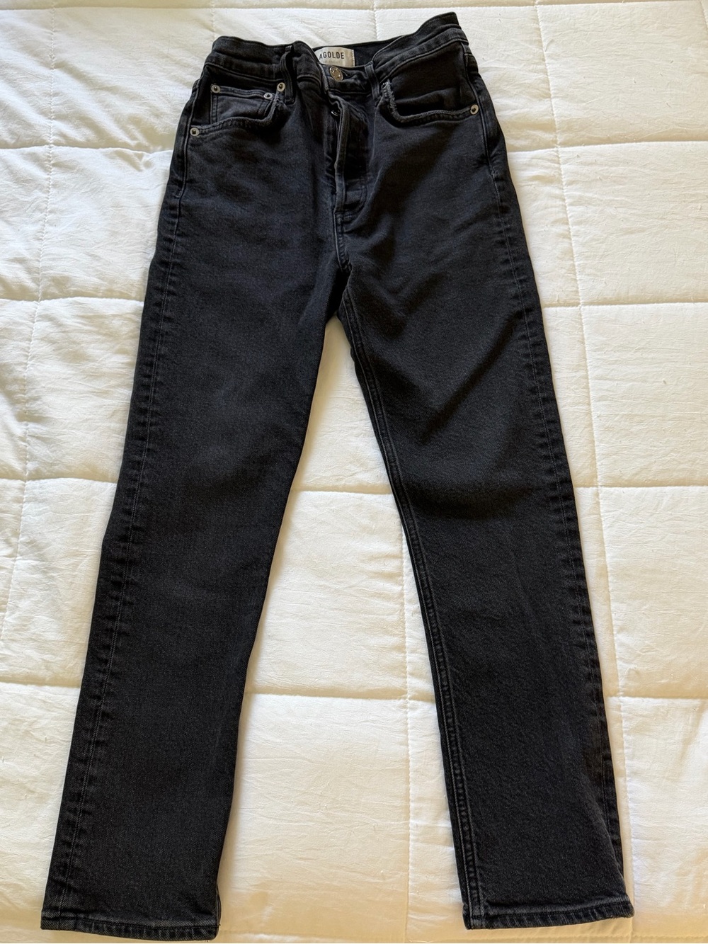Agolde Women’s Black Slim Straight Jeans